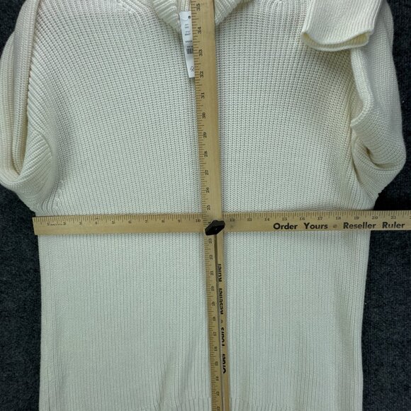 J Crew Sweater Womens Small Pullover Ivory Turtleneck Cotton Cashmere Relaxed - Picture 13 of 14